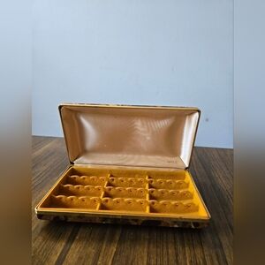 Vintage Mele jewelry box black brown gold